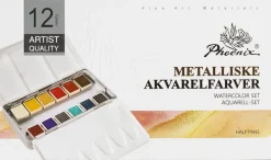 Phoenix Akvarelfarver 12 stk. - metallisk
