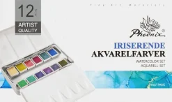 Phoenix Akvarelfarver 12 stk. - iriserende
