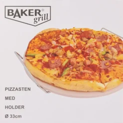 Pizzabagesten med holder Ø33 cm