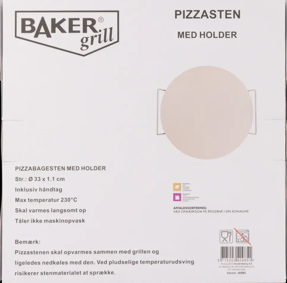 Pizzabagesten med holder Ø33 cm
