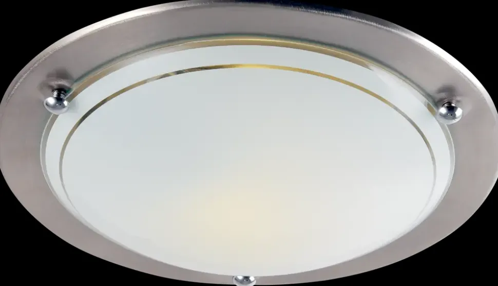 Plafond Ø30 cm 60W E27 - mat krom