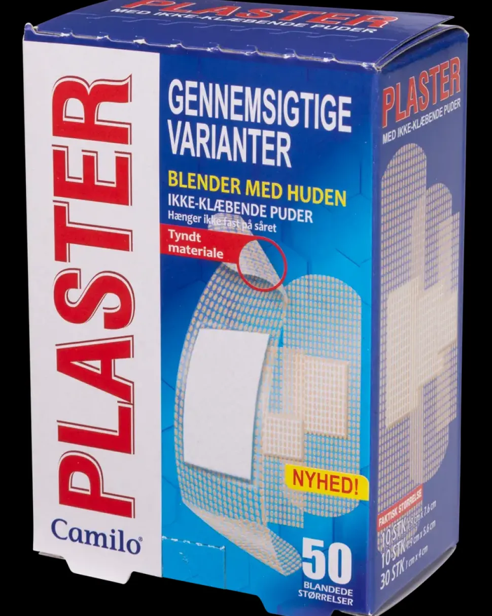 Plaster i forskellige størrelser