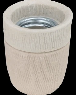 Porcelænsfatning E27 - råhvid