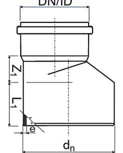 PP reduktionsrør 50 x 40 mm