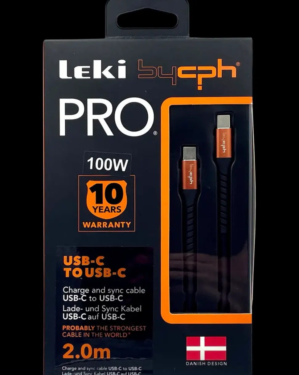 PRO USB-C til USB-C Kabel - 2 meter sort