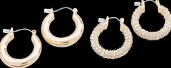 Øreringe chunky hoop 2 par - guld