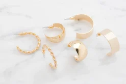 Øreringe hoop 3 par - guld