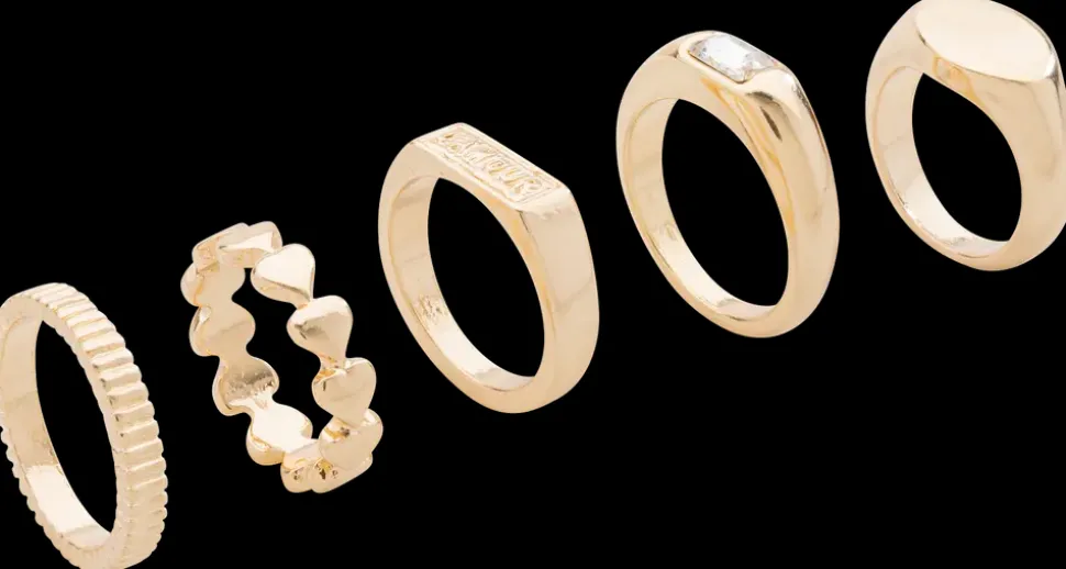 Ring 5 stk. - guld