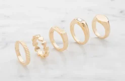 Ring 5 stk. - guld