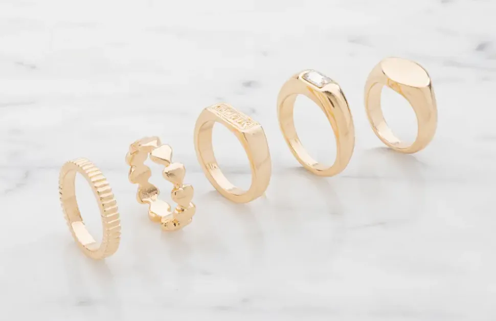 Ring 5 stk. - guld