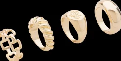 Ring bred 4 stk. - guld