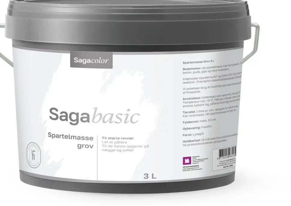 SagaColor Spartelmasse Grov - 3000 ml
