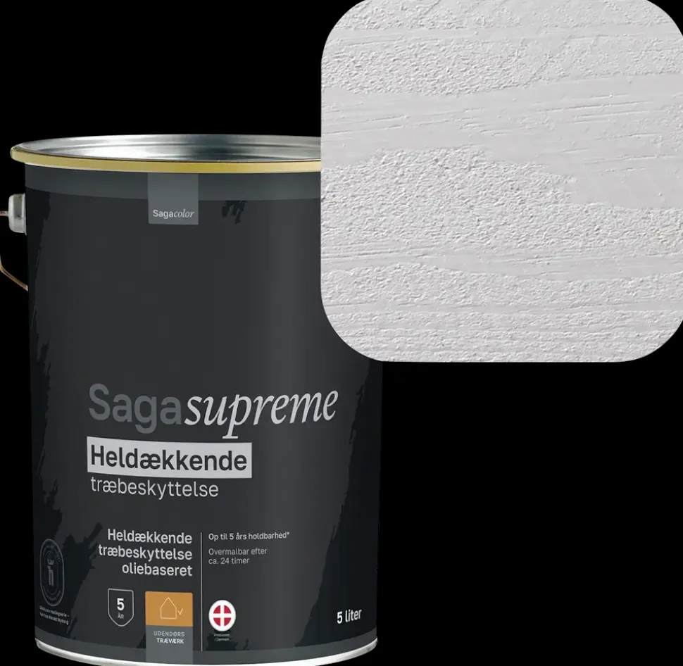 SagaSupreme Heldækkende Træbeskyttelse 5 liter - Stengrå