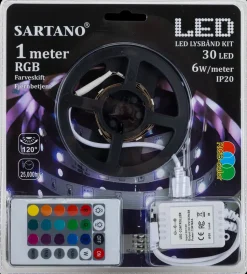 SARTANO Flexstrip RGB LED og fjernbetjening - 1 meter