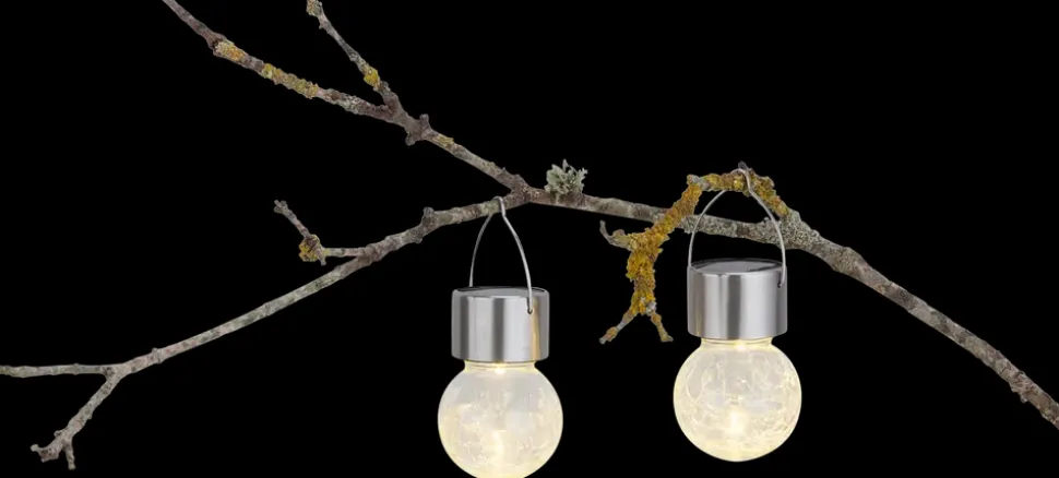 Sartano Solcellelampe Glaskugler Ø6 cm 2-pak
