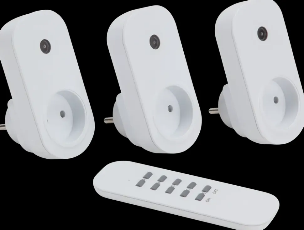 Sartano Stikkontakt fjernbetjent 3-pak - hvid