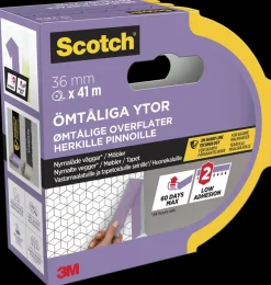 Scotch® Afdækningstape Sarte overflader 41 meter - 36 mm