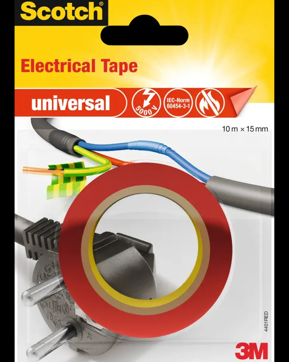 Scotch® Elektrisk Tape 10 meter x 15 mm - Rød