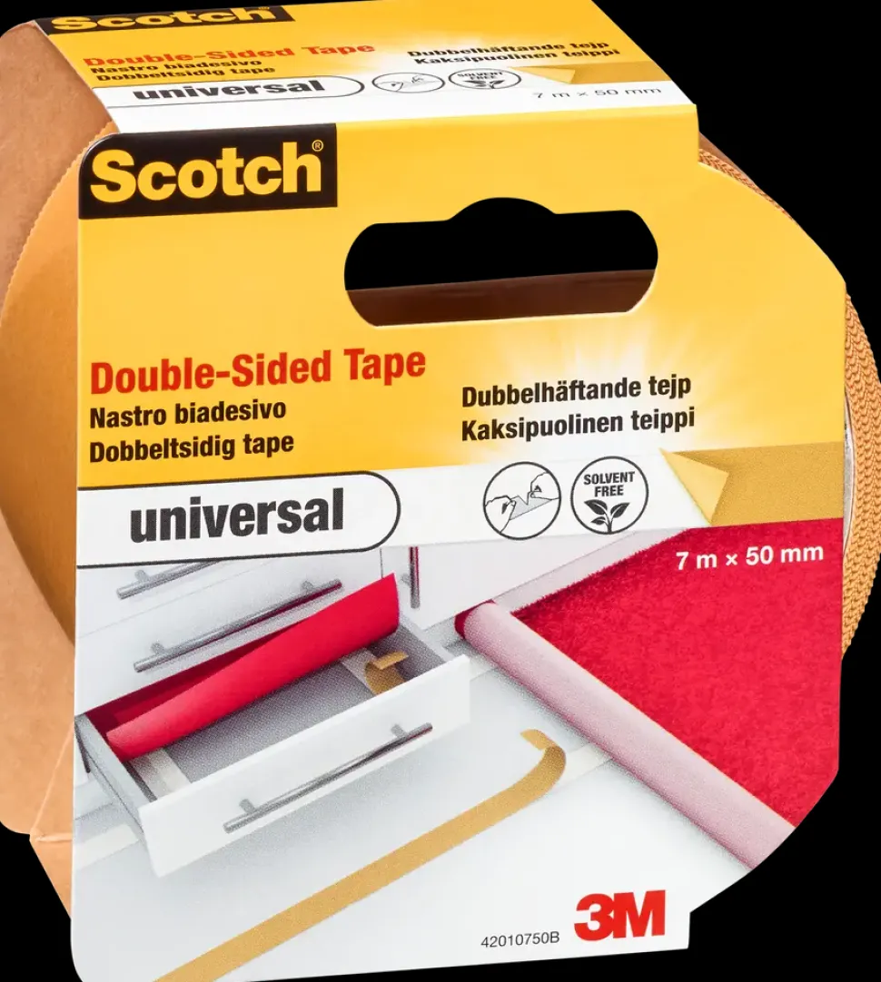 Scotch® Tæppetape Dobbeltklæbende Brun 50 mm x 7 meter