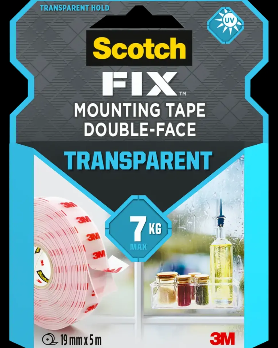 Scotch-FIX™ Dobbeltklæbende Transparent 19 mm x 5 meter