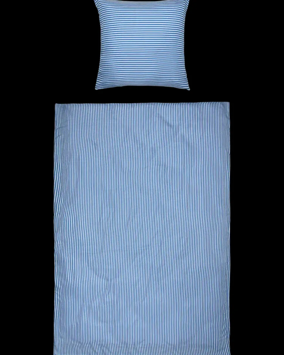Sengesæt 140 x 220 cm - Blå Stribet