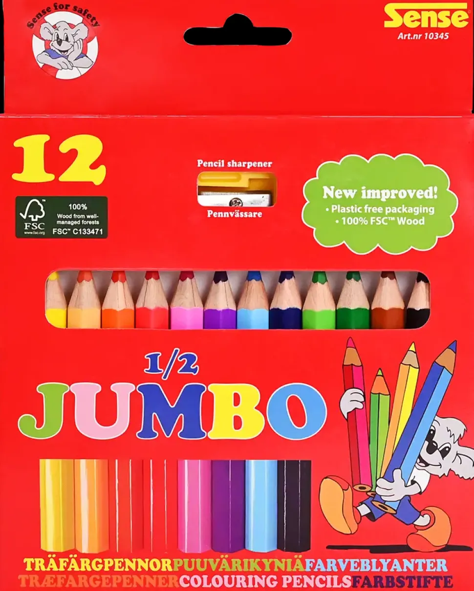 Sense Farveblyanter 1/2 jumbo 12 stk.