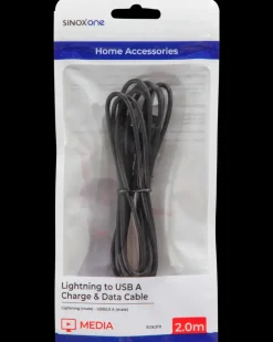 SINOX Lightningkabel 2 meter - sort