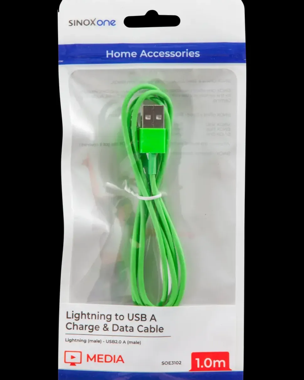 SINOX Lightningkabel 1 meter - grøn