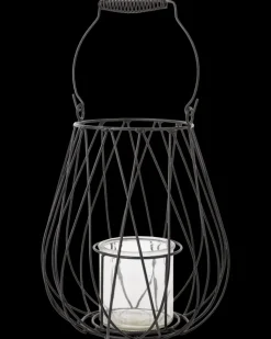 SJÖBO Lanterne med glasindsats H. 33 cm - metal