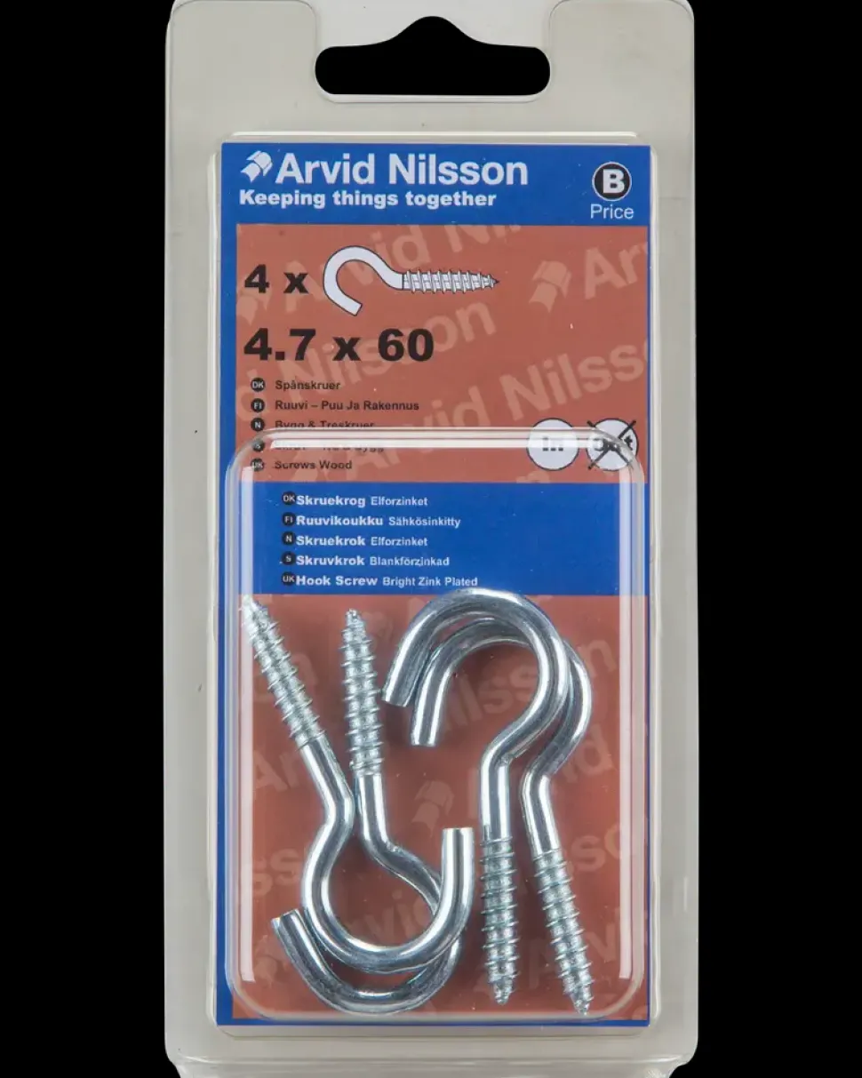 Skruekrog Ø4,7 x 60 mm 4-pak