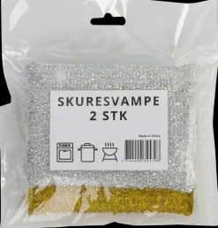 Skuresvamp guld og sølv 2-pak