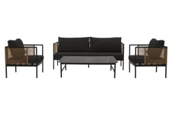 Sofasæt NANA 4 dele - Sort/grå
