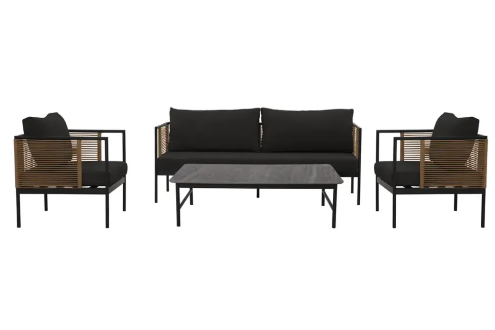 Sofasæt NANA 4 dele - Sort/grå