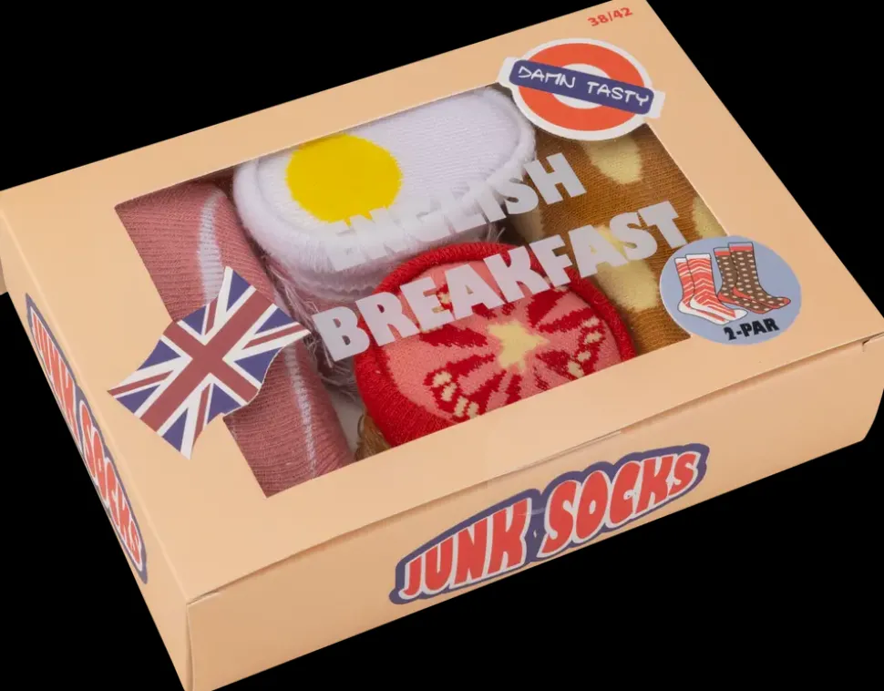 Sokker med madmotiver, English Breakfast 2-pak