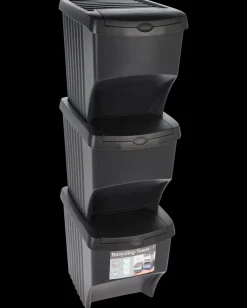 Sorteringskasser 22 liter 3-pak - sort