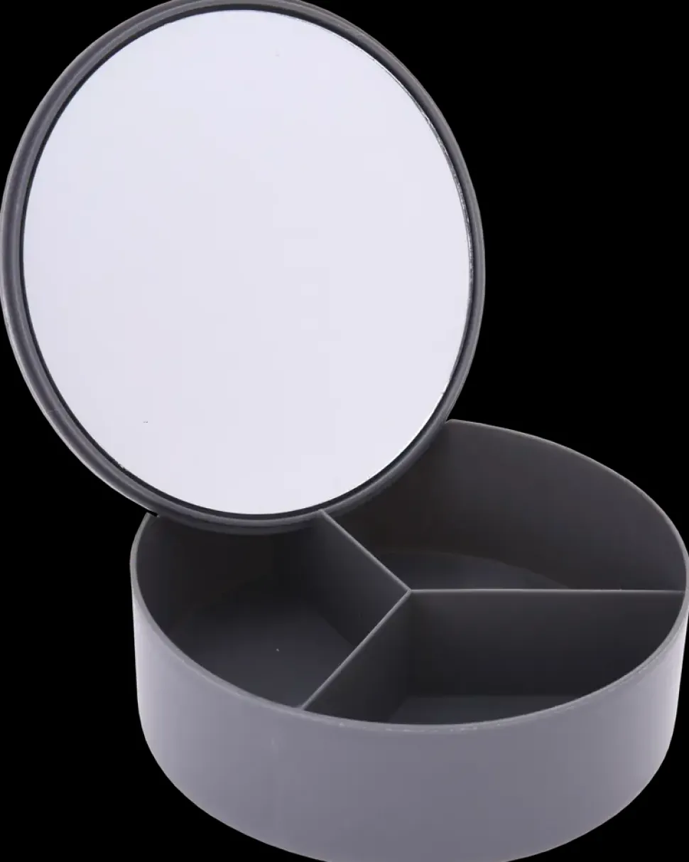 Spejl med organizer Ø14 cm - assorterede farver