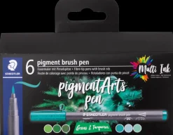 Staedtler Pensel tusch pigmentart grøn 6-pak