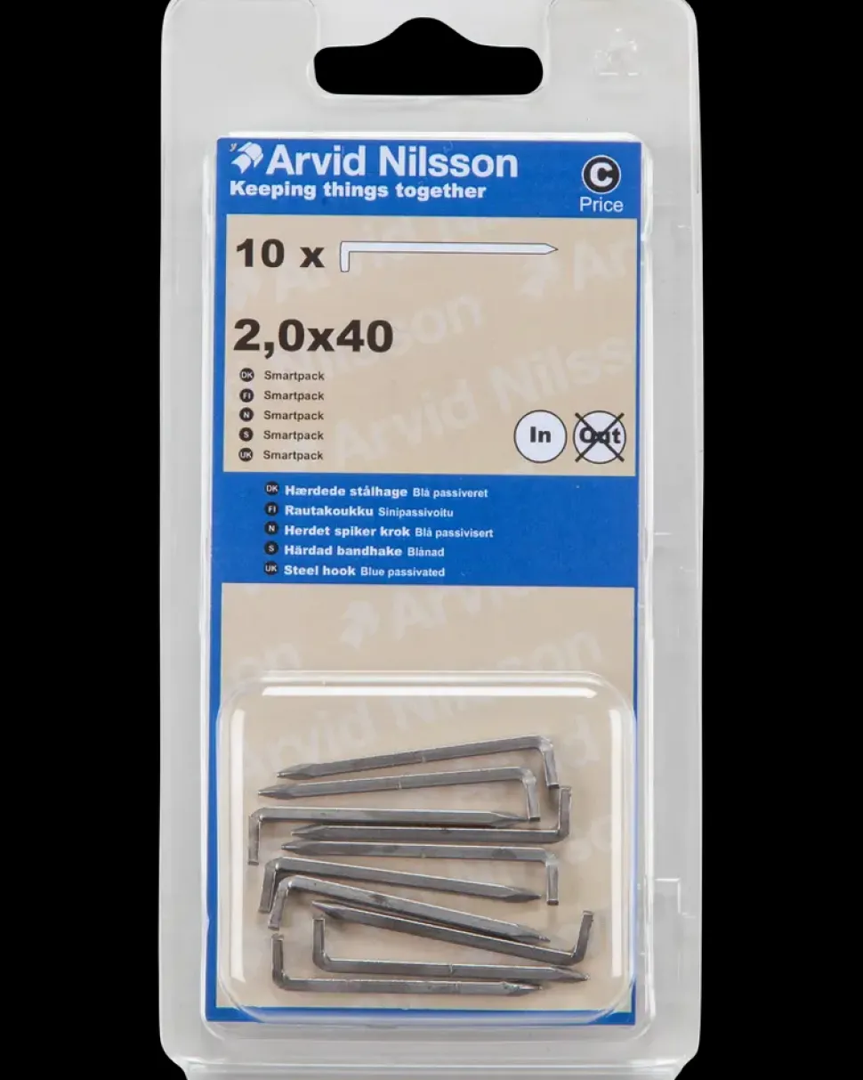 Stålhage hærdet Ø2 x 40 mm 10pk