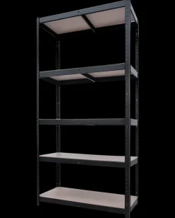 Stålreol med 5 hylder 180 x 90 x 40 cm