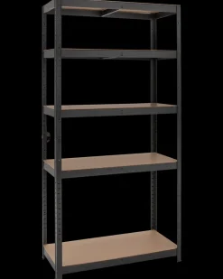 Stålreol med 5 hylder 180 x 90 x 40 cm