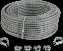Stålwiresæt Ø6 mm 25 meter PVC