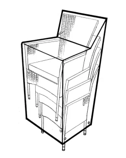 Stoleovertræk 117 x 63 x 66 cm - sort