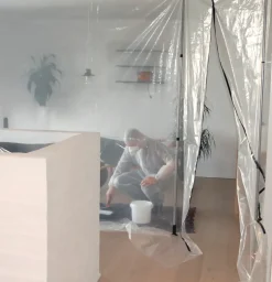 Støvvæg i bæretaske