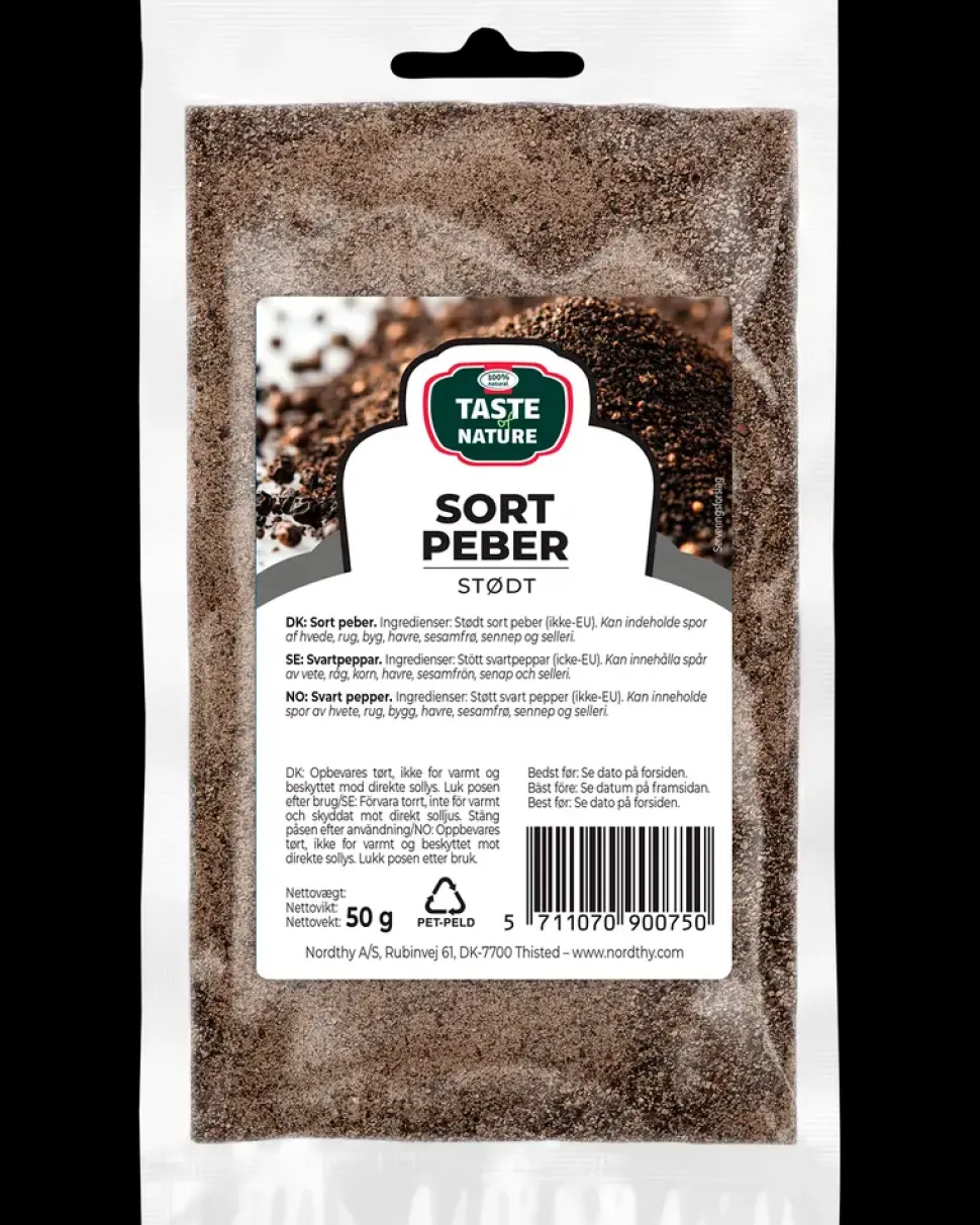 Taste of Nature – Sort Peber Stødt 50 g