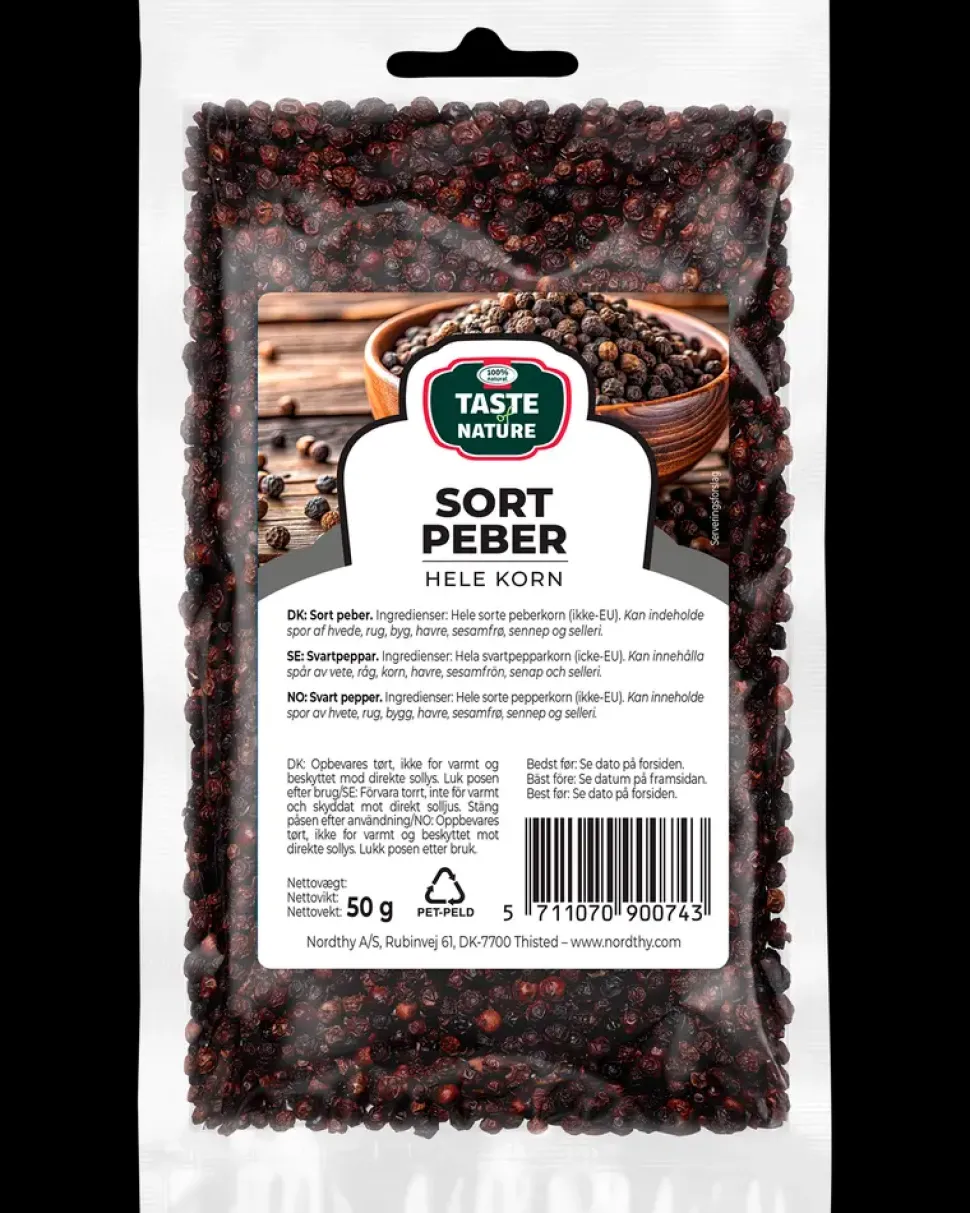 Taste of Nature – Sort Peber Hele Korn 50 g