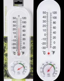 Termometer med hygrometer ude - hvid