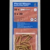 Træskrue messing 3 x 20 mm 20-pak