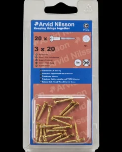 Træskrue messing 3 x 20 mm 20-pak