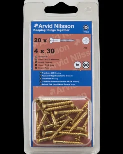 Træskrue messing 4 x 30 mm 20-pak