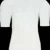 T-shirt med pufærmer - Hvid